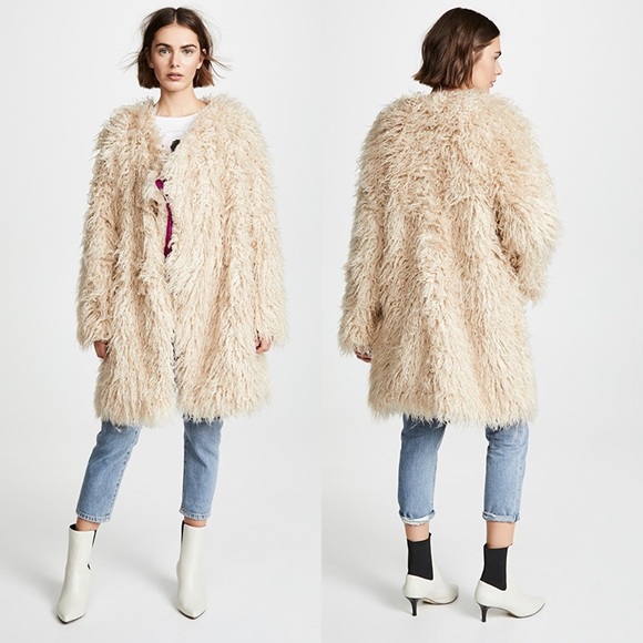 NWOT Free People Florence Faux Fur Shag Coat - Picture 2 of 8